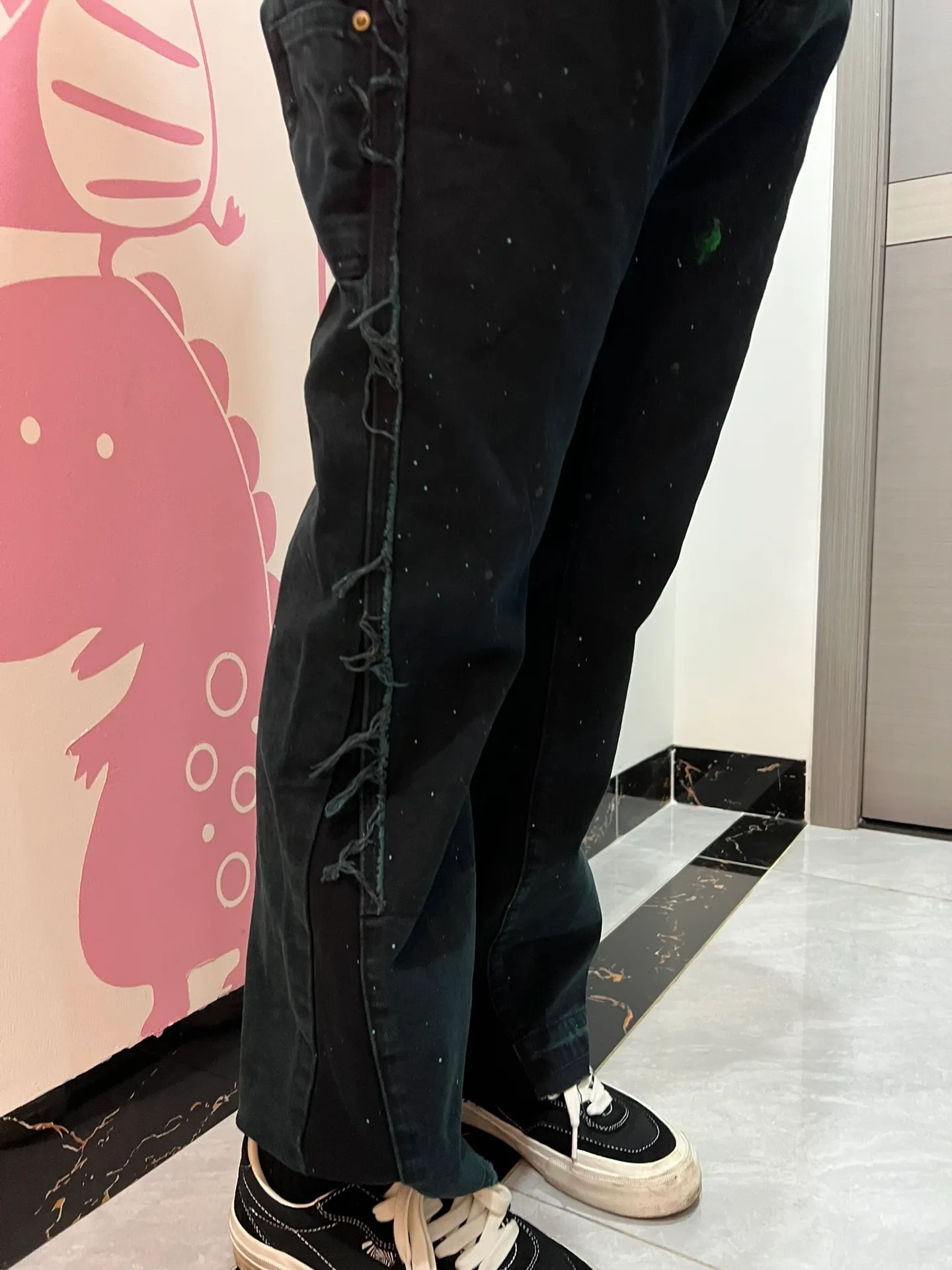 GALLERY DEPT. LA FLARE CARPENTER PANTS First generation paint-splashed ink-washed flared lumberjack pants Carhartt base version modified overalls blue black S-XL